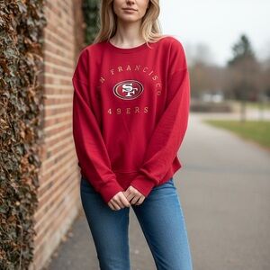 San Francisco 49ers Red Crew Neck Sweater- Size Small